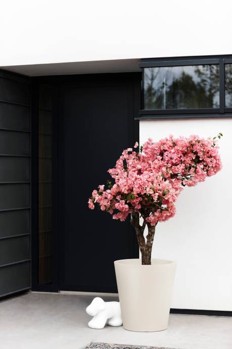 pure straight round 50cm blanco lino